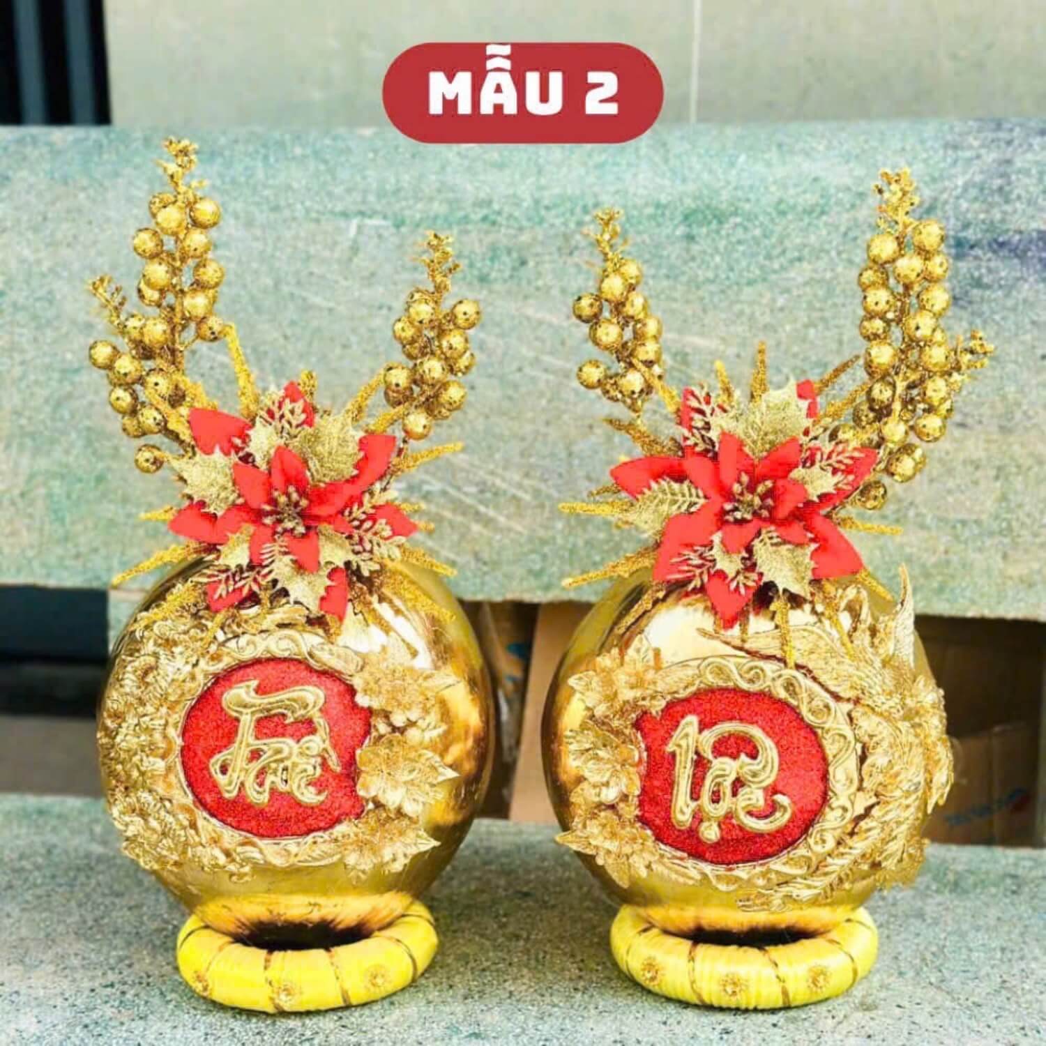 Cặp dừa chưng Tết Bính Ngọ khắc Tài - Lộc