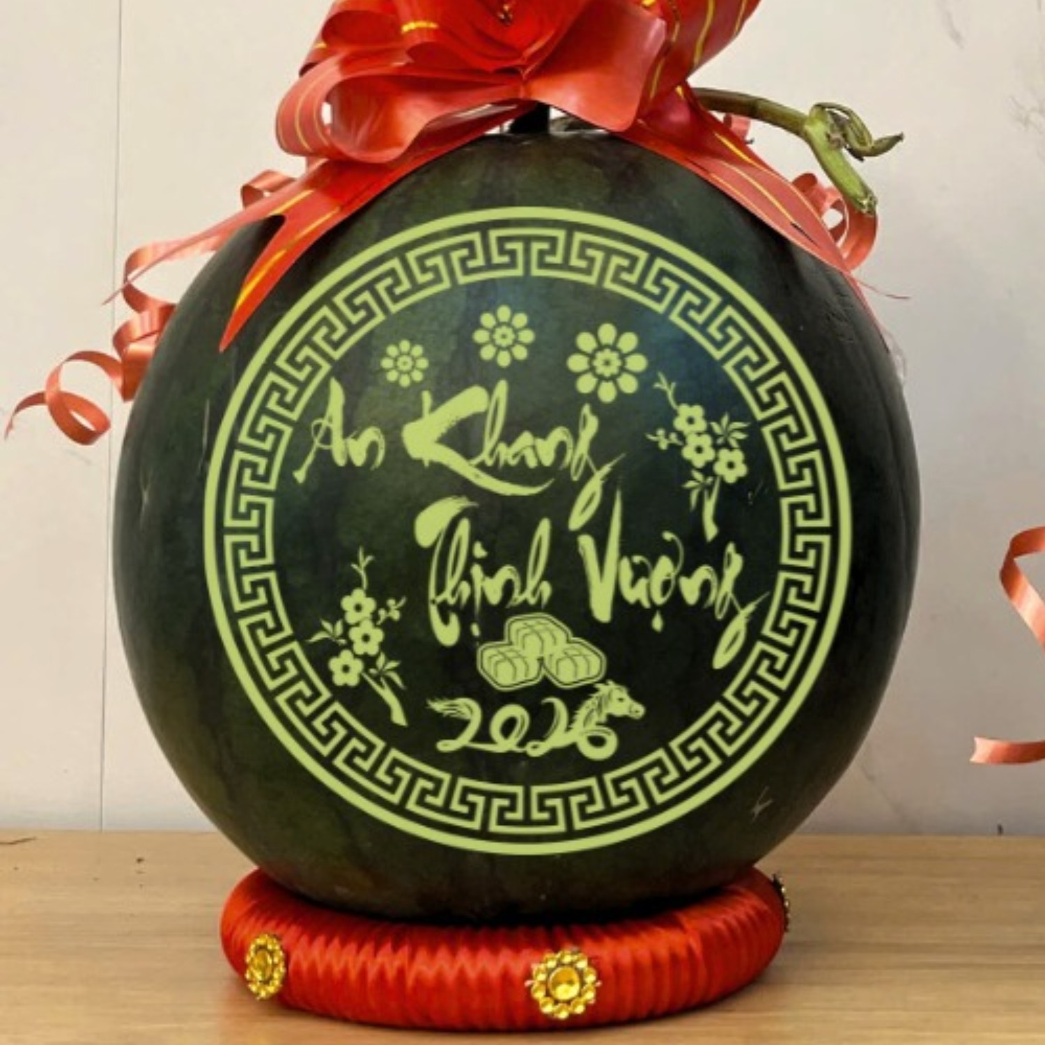 Mẫu khắc dưa hấu An Khang Thịnh Vượng