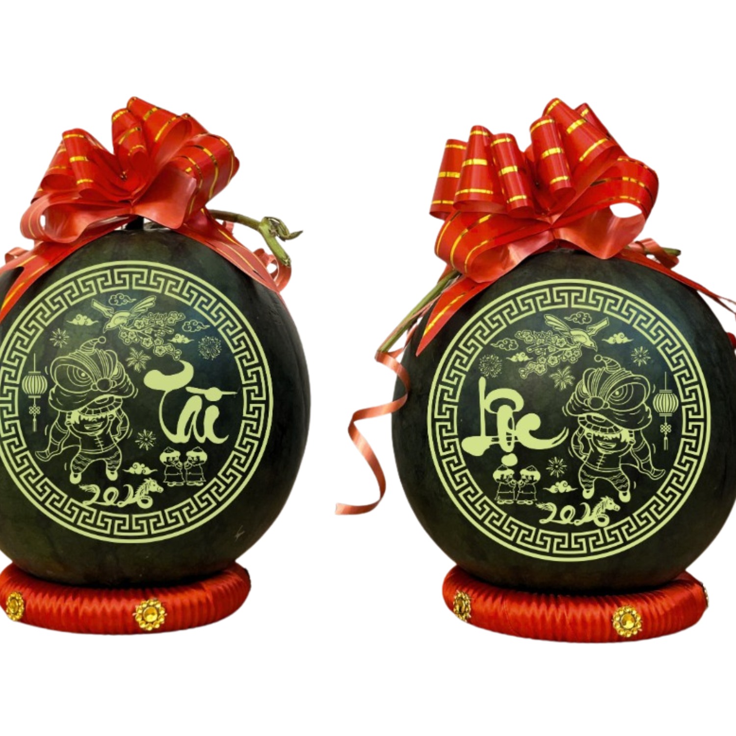 Mẫu khắc dưa hấu chữ Tài Lộc theo yêu cầu