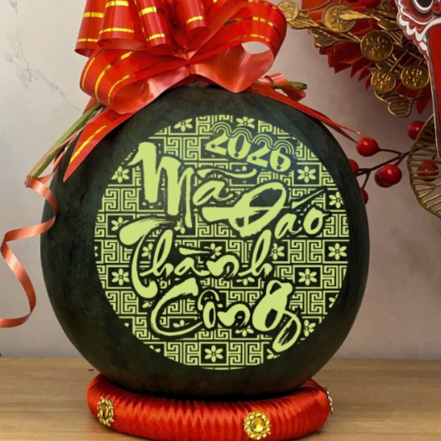Dưa khắc Mã Đáo Thành Công 2026 ngày Tết
