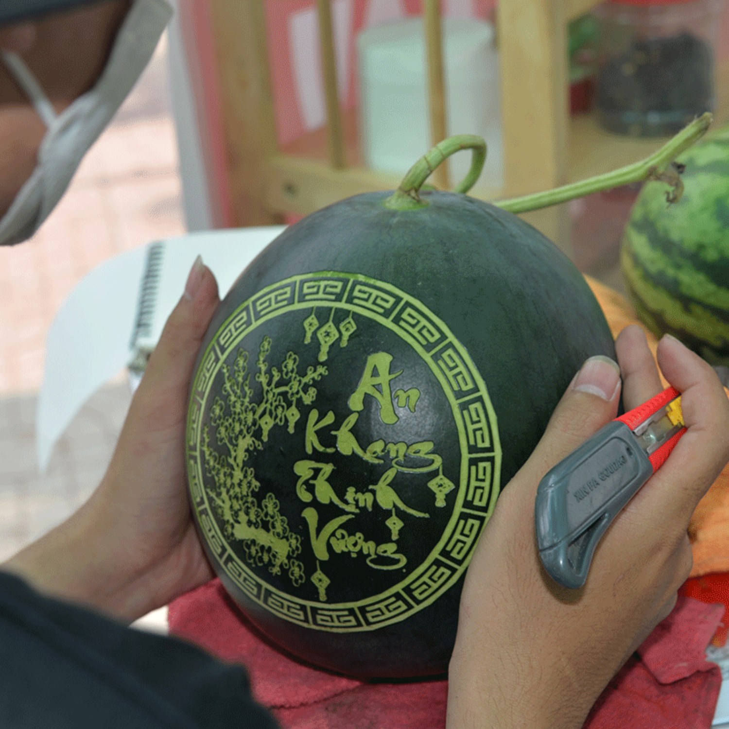 Mẫu khắc dưa hấu An Khang Thịnh Vượng